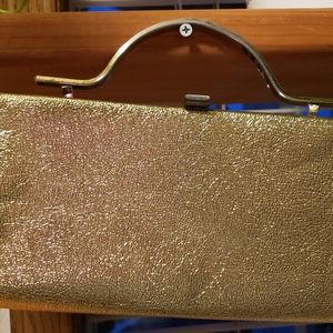 Vintage gold purse with gold metal handle